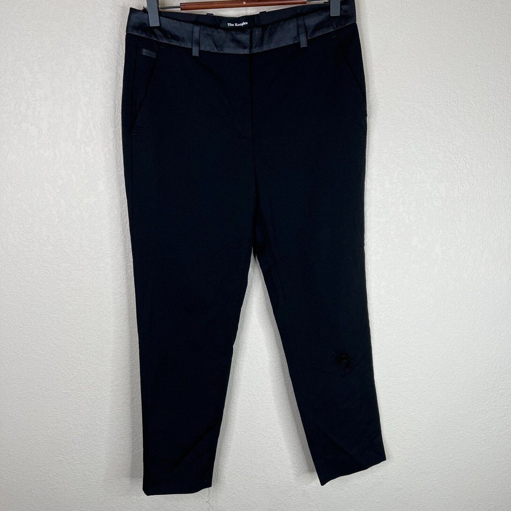 The Kopples Women Straight Leg Wool Dress Pants High Rise Solid‎ Black Size 36